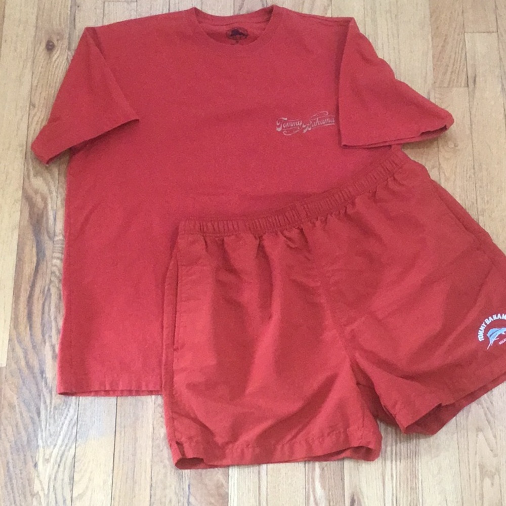 Tommy Bahama Red T-Shirt and Shorts Set